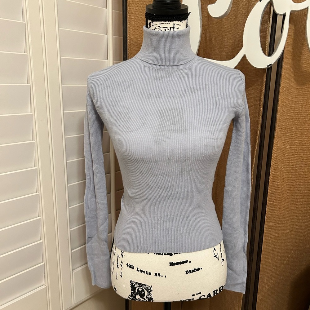 Baby blue turtleneck